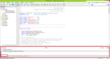 Mql4 pentru introducerea începătorilor în editorul de cod metaeditor