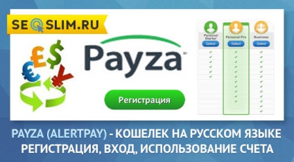 Payza - гаманець російською мовою, реєстрація, вхід, використання рахунку