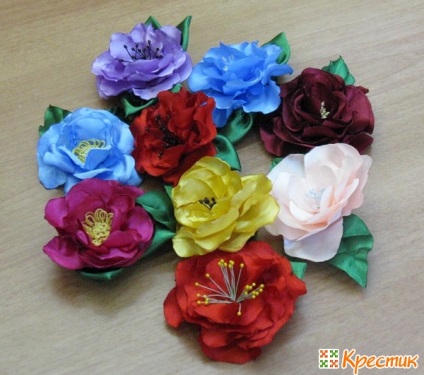 Плетіння з стрічок квіти - квіти зі стрічок 15 простих квітів - блог Анастасії скореевой