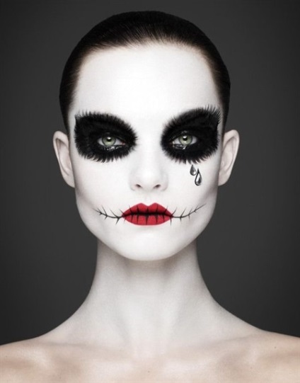 Culoarea feței imaginilor de Halloween pentru fete (15 variante)