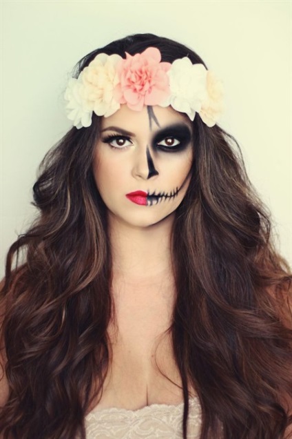Culoarea feței imaginilor de Halloween pentru fete (15 variante)