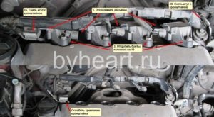 Demontarea motorului pentru verificarea degajării valvei în motorul Honda Fit