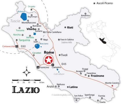 Regiunea Lazio, Italia - împrejurimile Romei