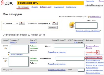 Rețea de publicitate Yandex (rsya) și partener de profit