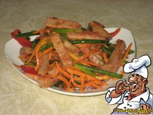 Рецепт салату по- корейськи з тельбухами