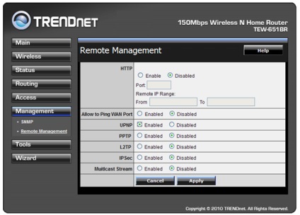 Router TRENDNET TEW 651br Secret Beállítások (Settings) Router TRENDNET TEW 651br Secret beállítások
