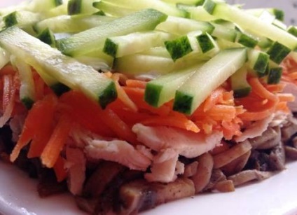 Csirke saláta „öröm” - egy egyszerű és gyors, de a vendégek jó benyomást!