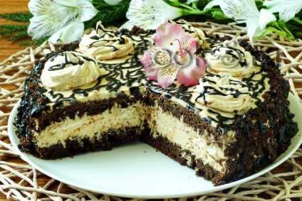 Csokoládé torta habcsók - lépésről lépésre recept fotókkal és sütemények