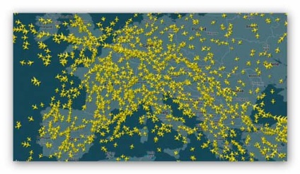 Скільки літаків в небі на даний момент