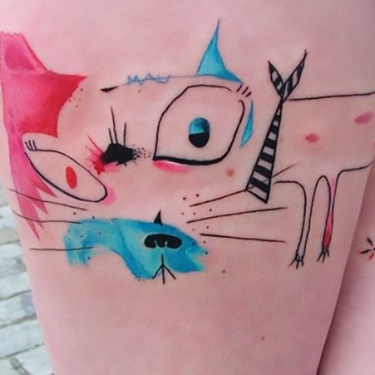 Tetoválás absztrakt stílusban - rajzok, fotók