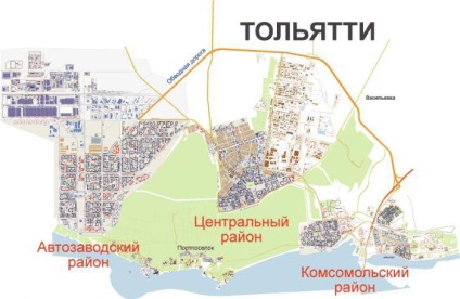 Togliatti - ce zonă din Togliatti pe harta Rusiei