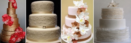 Torturi pentru o fotografie de nunta a unui design de tort frumos