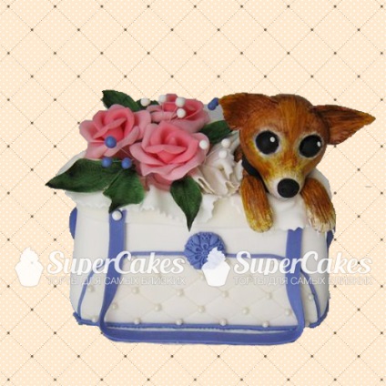 Торт у вигляді собаки, торт собака з мастики, замовити торт у формі собаки в кондитерській студії