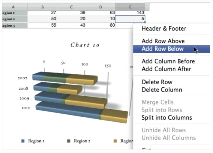 Bemutató iWork létrehozása 3d-grafikonok számokban