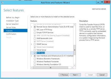 Instalarea serverului tftp pe serverul Windows 2012 r2, ferestre pentru administratorii de sistem