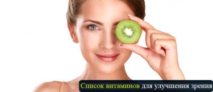 Vitaminok a szemnek, hogy javítsa a látást, vitaminok listája és összetételük