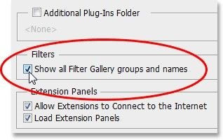 Відновлення відсутніх фільтрів в photoshop cs6