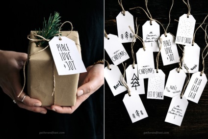 Etichete pentru cadouri 19 seturi pe care le puteți imprima - cu propriile mâini