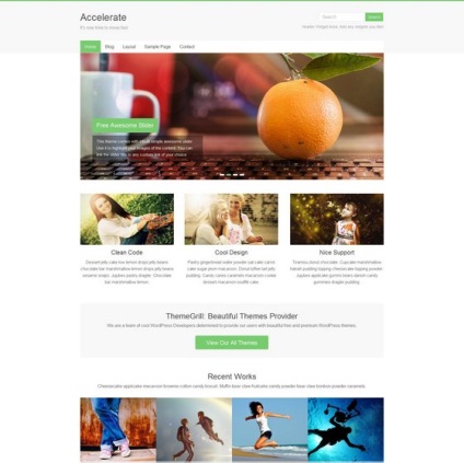 Accelerați, șabloane rulate de wordpress
