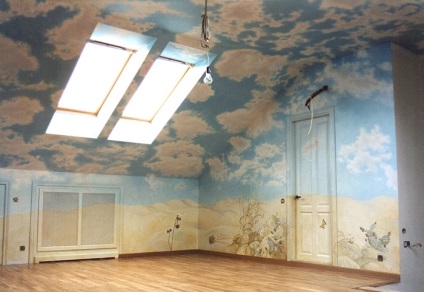 Airbrushing és művészi festés falak és a mennyezet a belső fotó - egy online folyóirat inhomes