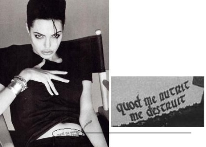 Angelina Jolie, o potecă în viața ei sub formă de tatuaje