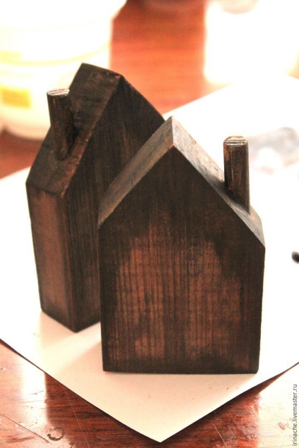 Уверете се, мини-къщи, направени от дърво за декорация - справедливи занаятчии - ръчна изработка, ръчно изработени