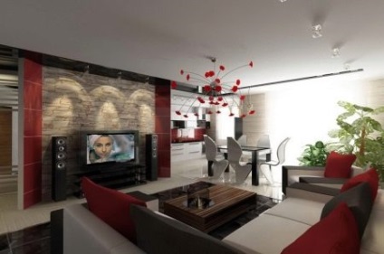 A design a konyha-nappali területe 18 négyzetméter (69 fotó) kombinált konyha - felülnézet (Design) A design a konyha-nappali területe 18 négyzetméter (69 fotó) kombinált konyha - felülnézet