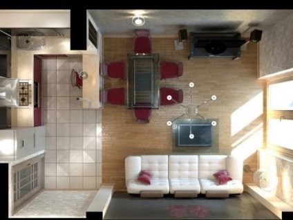 Дизайн кухні-вітальні площею 18 квадратних метрів (69 фото) поєднана кухня - вид зверху