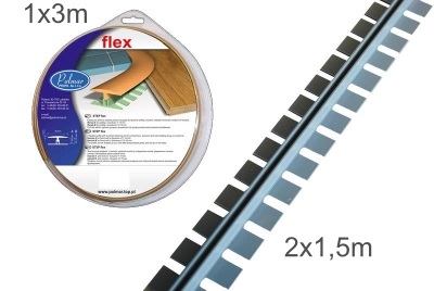 Elasztikus ívelt profil a padló ízületek lépésről flex (lépésben flex), hossz 3 és 6 méter