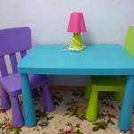 Фото дитячих стільців ІКЕА і столів до них дерев'яні, металеві