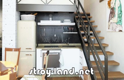 Фото кухня під сходами