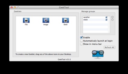 Geektool - testreszabási az asztali OS X