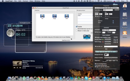 Geektool - testreszabási az asztali OS X