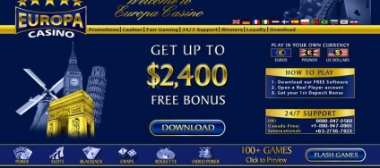 Грати в europa casino, реєстрація в europacasino, відгуки