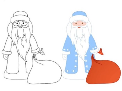 Cum de a desena Moș Crăciun și Snow Maiden ca un pas-cu-pas trage un frumos Moș Crăciun și Snow Maiden
