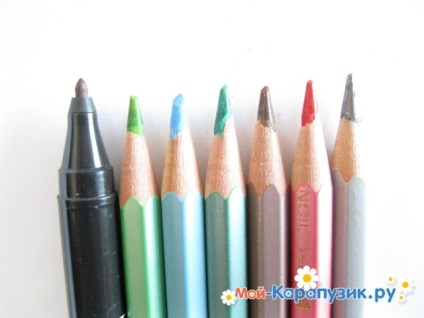 Як намалювати ялинку поетапно кольоровими олівцями