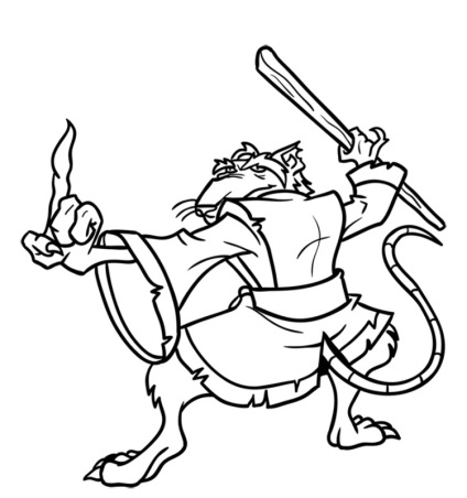 Cum de a desena un splinter de la o broască țestoasă ninja