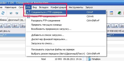 Cum se creează o nouă conexiune ftp utilizând comanda totală de manager de fișiere