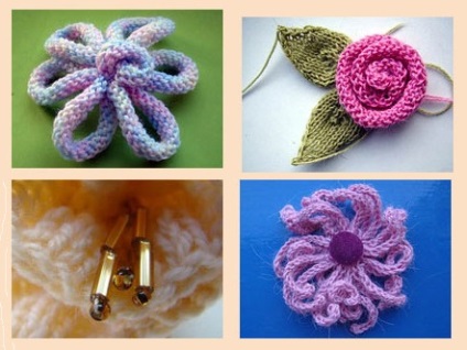 Cum să tricot flori cu lumea de tricotat ace de tricotat și de lucru