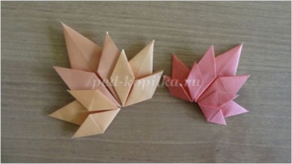 Maple frunze din hârtie în tehnica origami