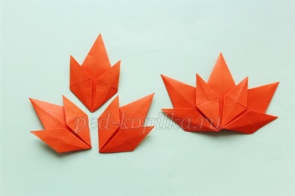 Maple frunze în tehnica origami