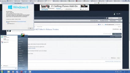 Start gomb, amíg nem tudja telepíteni a Windows 8 kiadása megtekintett