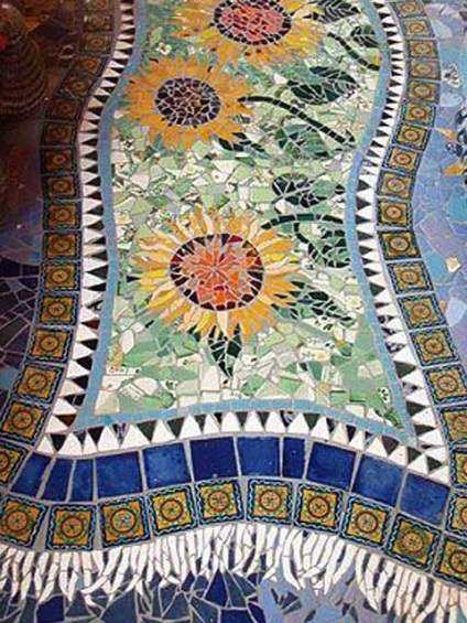 Красиві садові доріжки з мозаїкою з каменю