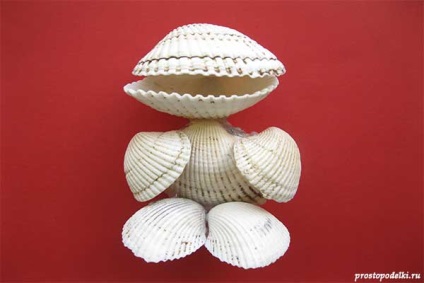 Béka készült kagyló, csak kézműves