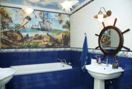 Морський стиль у ванній кімнаті фото плитки, дизайн і декор