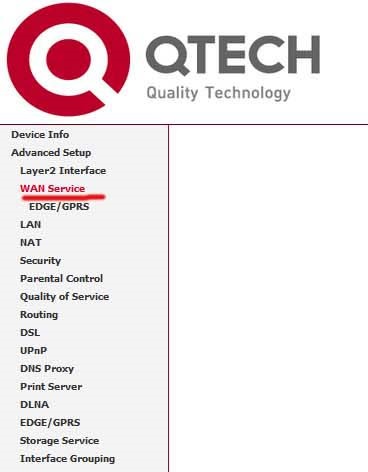 Setarea Internetului qtech 1040