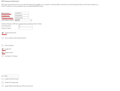 Setarea Internetului qtech 1040