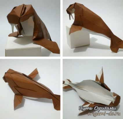 Дуже реалістичний морж орігамі - шлях орігамі