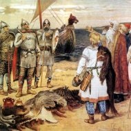 Leírás festménye Viktor Vasnetsov „Guslar”