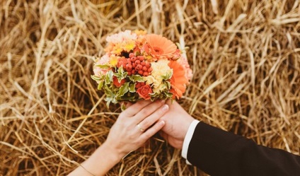 Осінній букет нареченої розкриваємо секрети - багряної - весілля